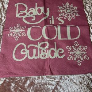 Pink Holiday Pillow Cover 18x18”
